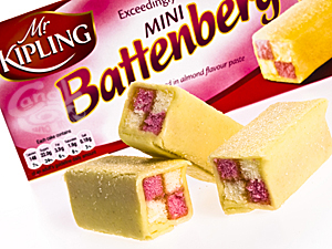Frischer Mr. Kipling Mini Battenbergs Kuchen aus England