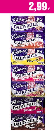 Cadbury Schokolade in Maxi-Tafeln bei Candy And More bestellen