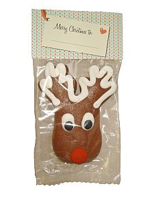 Weihnachtlicher Geschenkanhänger Lebkuchen-Elch mit Zuckerguss