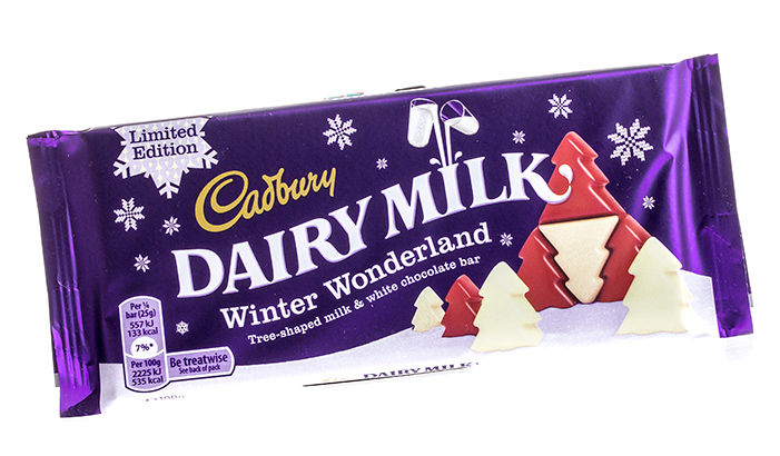 Cadbury Winter Wonderland. Schokolade im Tannenbaumformat.