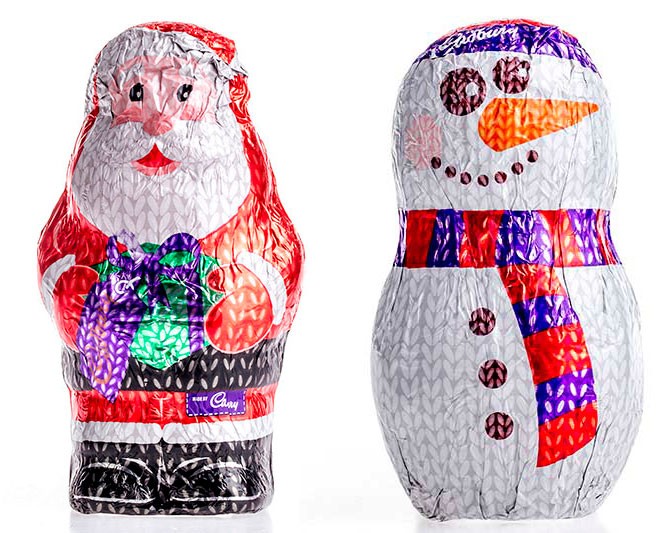 Cadbury Snowman und Santa Claus. Schöner feiern für alle. image