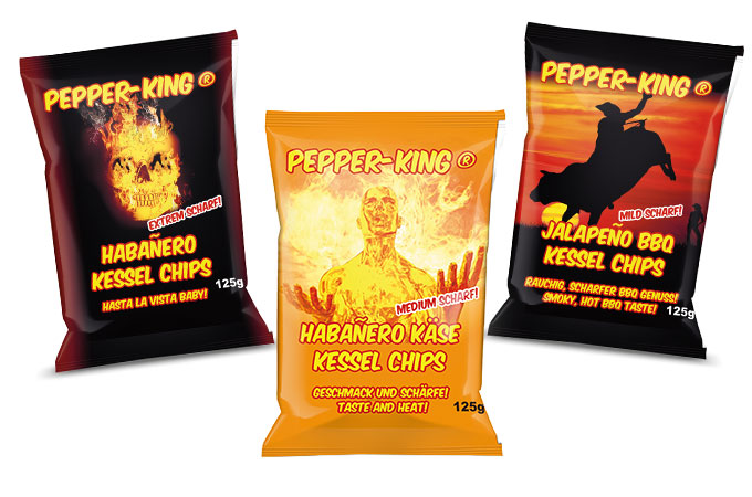 Pepper-King Chips in drei Varianten