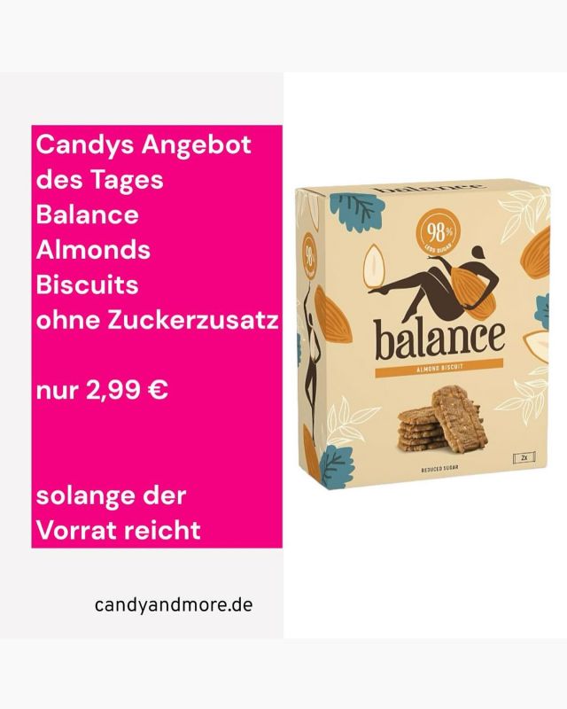 Die belgischen Balance Almonds Biscuits ohne Zuckerzusatz aktuell im Angebot.

#balance #biscuits #ohnezuckerzusatz #ohnezucker #abnehmen #angebot #lecker #onlineshopping #candyandmore