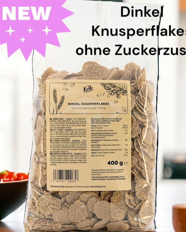 ‼️Jetzt neu im Shop:

Dinkel-Knusperflakes ohne Zuckerzusatz

😋 im 400 g Vorratsbeutel
😋 sättigend wegen dem hohen Ballaststoffanteil

#dinkel #dinkelflakes #koro #abnehmen #müsli #frühstück #lecker #genießen #ballaststoffe #candyandmore